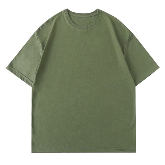 BXINGOHAI Cotton Tshirts Shirts for Men Crewneck Lightweight Soft T-Shirt Tee Short Sleeve Summer Casual T-Shirts Sale Army Green,L