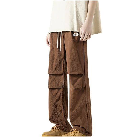 BXINGOHAI Fashion Casual Pants For Men Big And Tall Resistant Pants Elastic Waistband Baggy Pants Lightweight Loose Fit Pants 2024 Outdoor Daily Pant With Pocket Fall Savings Coffee,XXXXXL