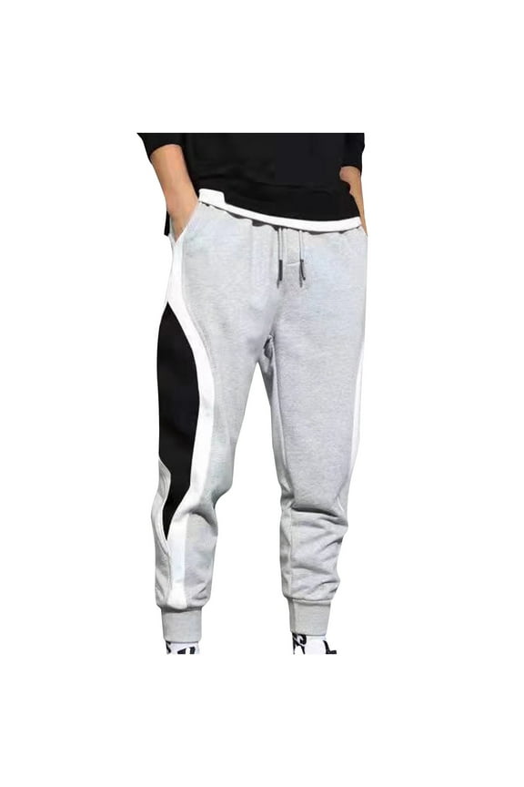 Fashion Casual Sweatpants For Men Color Drawstring Block Jogging Pants Big And Tall Elastic Waistband Pants Athletic Running Workout Pants With Pocket Today Sales Gray,XXL