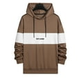 thumbnail image 1 of BXINGOHAI Fashion Hoodies Sweatshirts For Men Color Block Hooded Sweatshirt 2024 Jogging Workout Long Sleeve Pullover Shirts With Pocket Drawstring Today Deals Coffee,XXL, 1 of 6