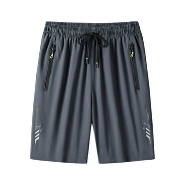 BXINGOHAI Football Shorts Deals $15 & Under Mens Big and Tall Shorts Clearance Men's Casual Loose High Waist Drawstring Elastic Waist Solid Shorts with Pockets Gray,XXXL