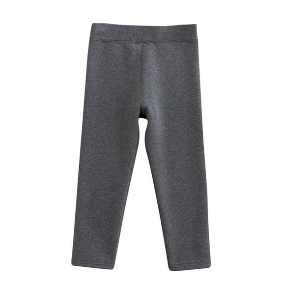 BXINGOHAI Girl's Fleece Thined Leggings Kids Thick Cotton Pants Solid Loung Pant Fall Winter Keep Warm Pants Today Sales Dark Gray,130
