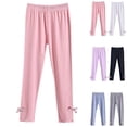 thumbnail image 1 of BXINGOHAI Girls Basic Leggings Cotton Baby Girls Leggings Soft Footless Stretchy Tights Pants Gray 7 Years, 1 of 7