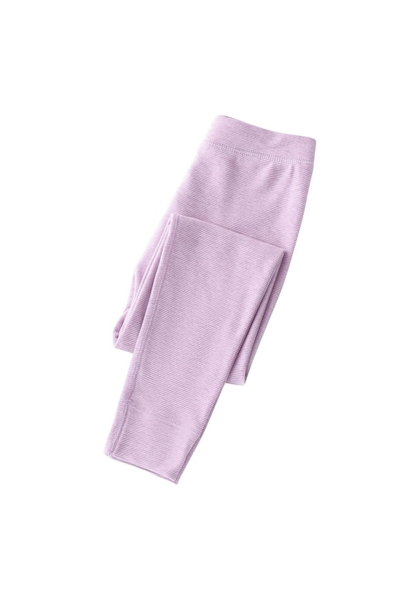 Girls Boys Cotton Leggings Fall Winter Keep Warm Pants Full Length Pants Casual Elastic Waist Long Pants Loungwear Leggings Today Purple,5 Years