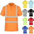 thumbnail image 1 of BXINGOHAI High Visibility Shirt Class Hi Vis Shirts for Men, Short Sleeve Work Shirts for Men, Safety Shirts for Men Construction Sky Blue,L, 1 of 5