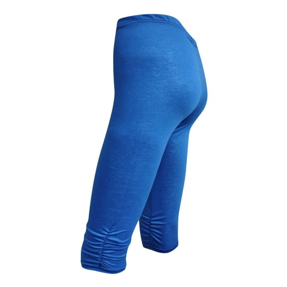BXINGOHAI High Waisted Capri Leggings for Women Soft Slim Yoga Pants for Running Cycling Workout Under 5 Blue,S