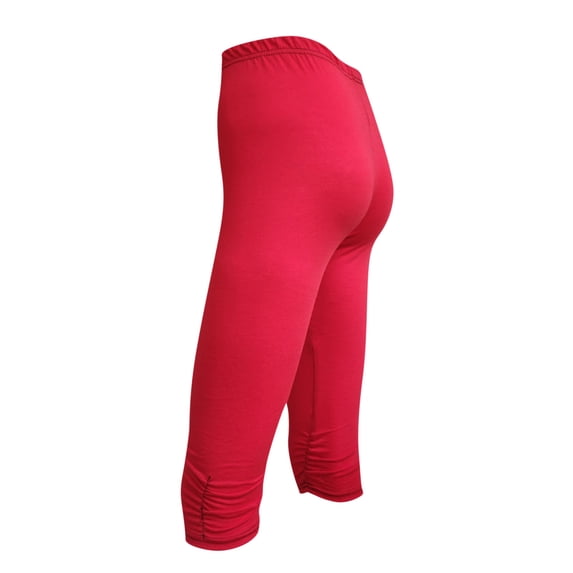BXINGOHAI High Waisted Capri Leggings for Women Soft Slim Yoga Pants for Running Cycling Workout Under 5 Red,S