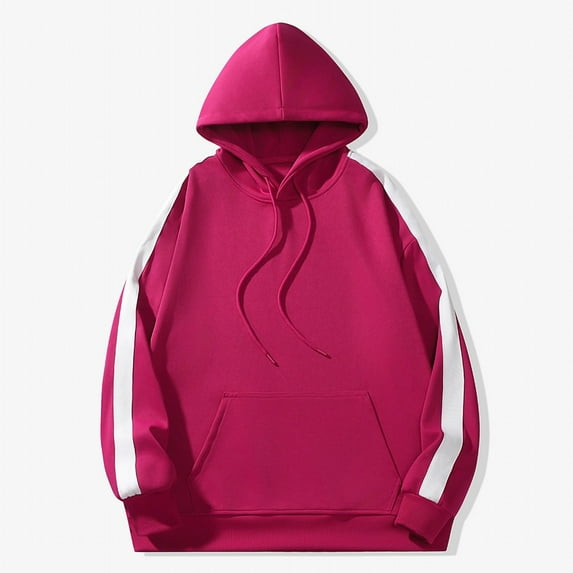 BXINGOHAI Hoodies Sweatshirt for Men Patchwork Sweatshirts Drawstring Long Sleeve Pullover Tops Athletic Jogging Shirts With Pockets Red,XXL