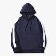 thumbnail image 1 of BXINGOHAI Hoodies Sweatshirt for Men Patchwork Sweatshirts Drawstring Long Sleeve Pullover Tops Athletic Jogging Shirts With Pockets Today Sales Navy,M, 1 of 5