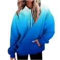 thumbnail image 1 of BXINGOHAI Hoodies for Women Gradient Oversized Sweatshirt Loose Fit Cute Hoodie Drawstring Fall Pullover with Pocket Blue,M, 1 of 4