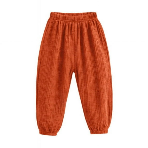 BXINGOHAI Kids Cotton Bloomers Trousers Unisex Boys Girls Harem Pants Elastic Basic Loose Long Baggy Pants Toddler Clothes Today Sales Red,4-5 Years