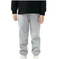thumbnail image 1 of BXINGOHAI Kids Cotton Sweatpants for Boys Girls Solid Color Jogger Sweatpant With Pockets Fall Winter Warm Trousers Fall Savings Gray,4 Years, 1 of 3