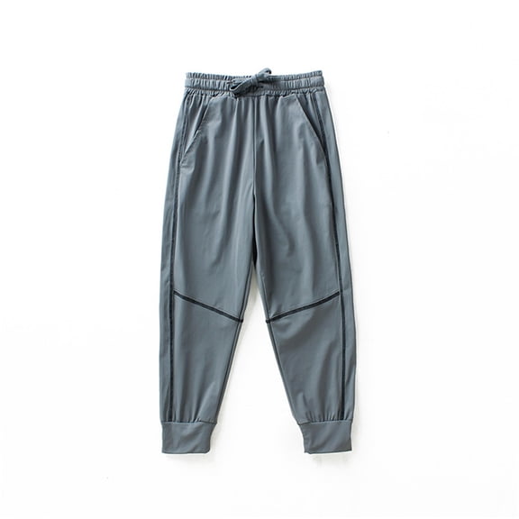 BXINGOHAI Kids Quick Dry Pants Boys Lightweight Joggers Pants Breathable Elastic Waist Pants Outdoor Athletic Running Patn With Drawstring Today Sales Gray,9 Years