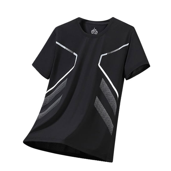 BXINGOHAI Lightweight Short Sleeve T-Shirt for Men Quick Dry Workout Running Athletic Tee Shirt Tops Black,XXXXL