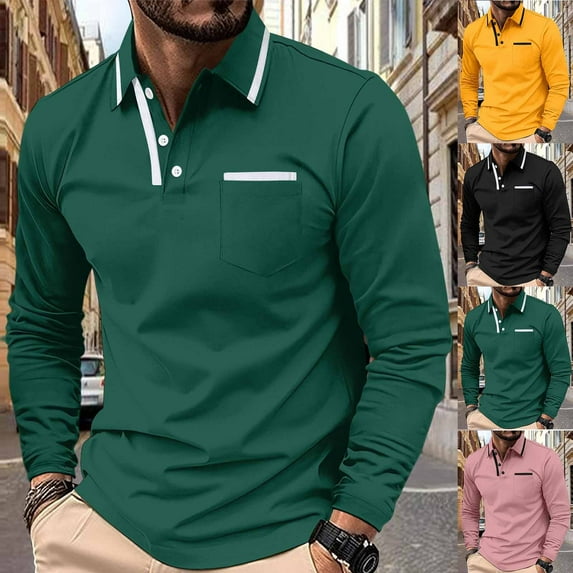 BXINGOHAI Long Sleeve Henley Shirts for Men Casual Waffle Fashion Pullover Button T-Shirt with Pocket Today Orange,2XL