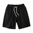 thumbnail image 1 of BXINGOHAI Men Shorts 5 Inch Casual Elastic Waist Drawstring Lightweight Summer Beach Shorts with Pockets Black,XL, 1 of 6