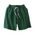 thumbnail image 1 of BXINGOHAI Men Shorts 5 Inch Casual Elastic Waist Drawstring Lightweight Summer Beach Shorts with Pockets Green,2XL, 1 of 6