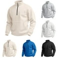 thumbnail image 1 of BXINGOHAI Men's 1/4 Zip Pullover Sweatshirts Waffle Soft Sweatshirts with Pockets for Running Athletic Workout Golf with Pockets Black,2XL, 1 of 3