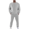 thumbnail image 1 of BXINGOHAI Men's 2 Piece Outfits Crew Neck Sweatshirt Tracksuit & Joggers Sweatpants Sweatsuit Set Gray,S, 1 of 6