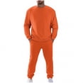thumbnail image 1 of BXINGOHAI Men's 2 Piece Outfits Crew Neck Sweatshirt Tracksuit & Joggers Sweatpants Sweatsuit Set Orange,XL, 1 of 6