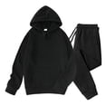 thumbnail image 1 of BXINGOHAI Men's 2 Piece Outfits Hoodie Sweatshirt Tracksuit Fleece Joggers Sweatpants Sweatsuit Set Black 2XL, 1 of 6