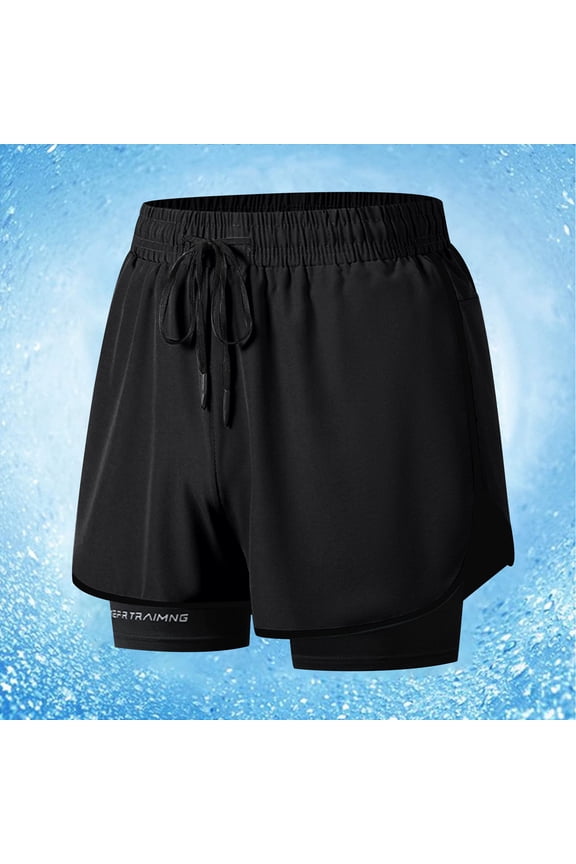 Men's 5" Running Shorts with Compression Liner Pockets, Athletic 2 in 1 Shorts for Workout Gym Quick Dry Clearance Sale Black,M