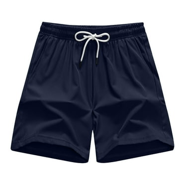 BXINGOHAI Men's Athletic Running Shorts 5 Inch,Quick Dry Gym Workout Shorts with Pockets Dark Blue,M