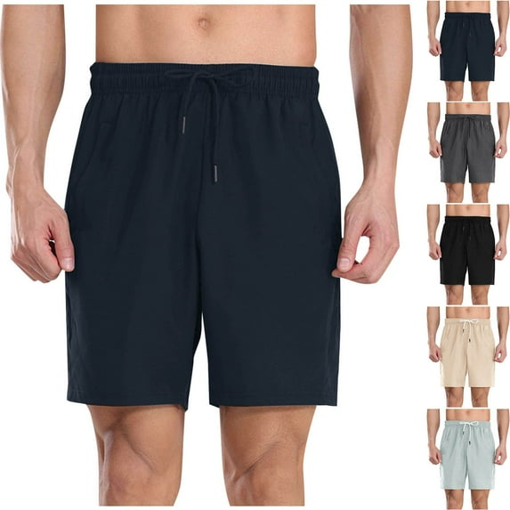 BXINGOHAI Men's Athletic Running Shorts Quick Dry Workout Shorts 7"/ 5"/ 9" Lightweight Sports Gym Basketball Shorts Hiking Today Sales Blue,M
