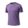 thumbnail image 1 of BXINGOHAI Men's Athletic Shirts Workout Running Quick Dry Tee Shirts, Loose Fit T-Shirts, Sports Gym Short Sleeve Shirts Purple,4XL, 1 of 4