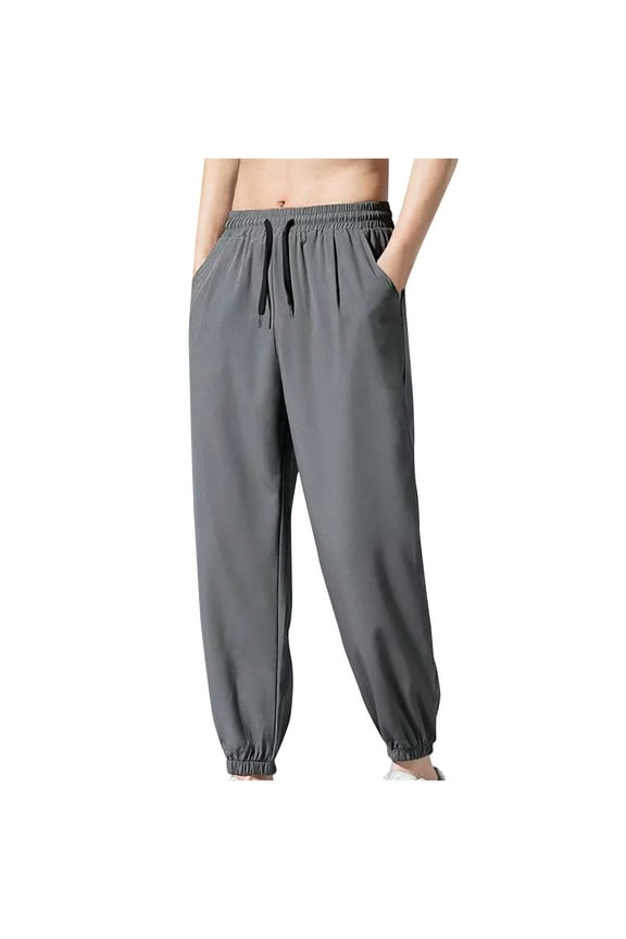 Men's Big And Tall Sweatpants Lightweight Breathable Jogger Pants Stretchy Harem Workout Pants Drawstring Elastic Waistband Solid Running Long Pants Today Dark Gray,XXXL