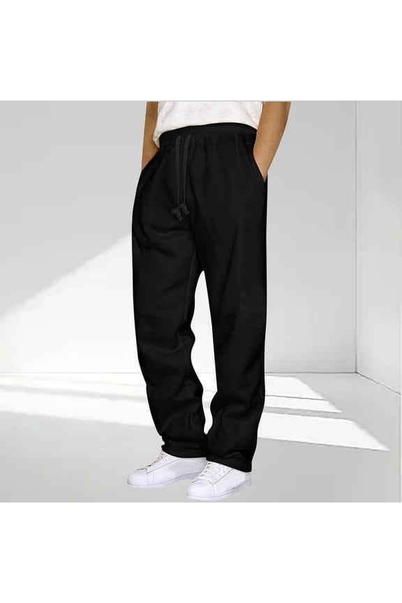 Men's Big and Tall Sweatpants Athletic Workout Lounge Pants Plus Size Drawstring Joggers with Pockets Black 4XL