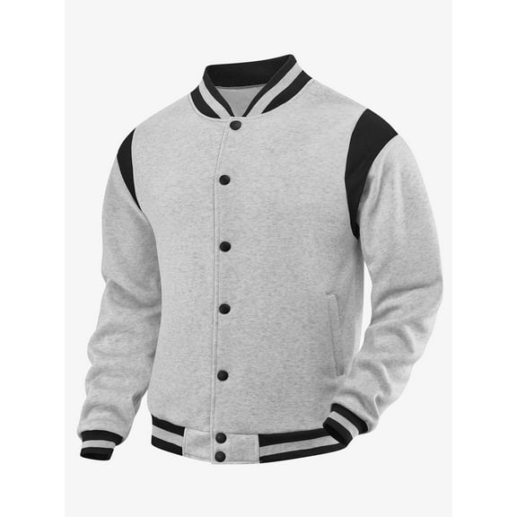 BXINGOHAI Men's Bomber Jacket Lightweight Windbreaker Jackets Zip Up Windproof Jackets Casual Spring Fall Coat for Golf Gray L