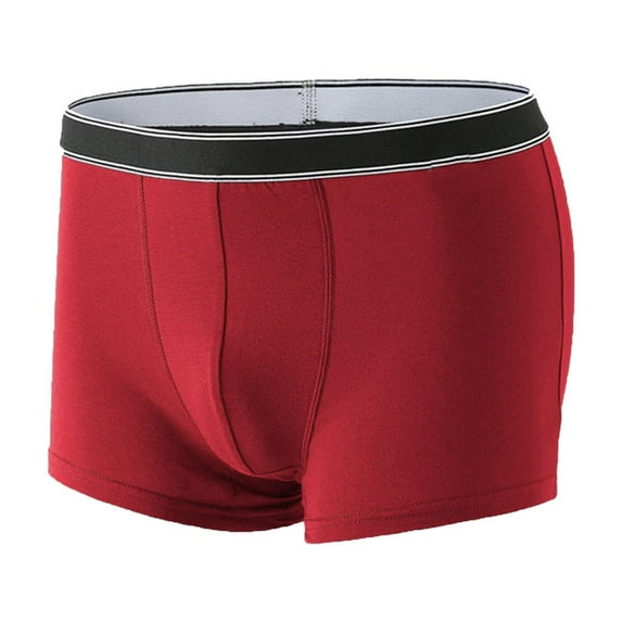 BXINGOHAI Men's Boxer Briefs, Breathable Cotton Mens Trunks Underwear, Underwear for Men Red,S