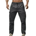 thumbnail image 1 of BXINGOHAI Men's Cargo Pants with Pockets Hiking Sweatpants Casual Athletic Jogger Sports Outdoor Trousers Fit Today Dark Gray,L, 1 of 6