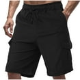 thumbnail image 1 of BXINGOHAI Men's Cargo Shorts with Elastic Waistband - Work Shorts with Pockets no Lined Stretch Outdoor Hiking Shorts Black,2XL, 1 of 6