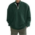 thumbnail image 1 of BXINGOHAI Men's Casual 1/4 Zip Hoodless Sweatshirt Breathable Comfy Pullover Tops Fleece Solid Long Sleeve Shirts 2024 Outdoor Daily Sweatshirt Today Sales Army Green,M, 1 of 6