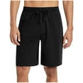 thumbnail image 1 of BXINGOHAI Men's Casual 7" Shorts Summer Beach Corduroy Shorts Lightweight Drawstring Elastic Waist Shorts with Pockets Black,XL, 1 of 5