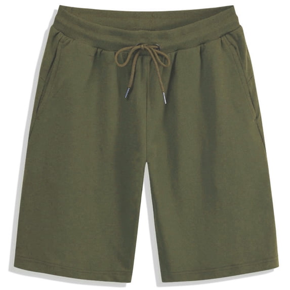 BXINGOHAI Men's Casual 7" Shorts Summer Beach Shorts Lightweight Drawstring Elastic Waist Shorts with Pockets Today Sales Army Green,S