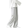 thumbnail image 1 of BXINGOHAI Men's Casual Breathable Pants Big And Tall Lightweight Loose Fit Pants Stretchy Solid Elastic Waist Pants 2024 Outdoor Daily Pants With Pocket Gray,XXXL, 1 of 3