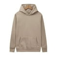thumbnail image 1 of BXINGOHAI Men's Casual Hoodies Sweatshirts Thin Fleece Hooded Tops Fall Winter Long Sleeve Pullover Sweatshirt Outdoor Daily Shirts With Pocket Today Sales Beige,XXL, 1 of 2