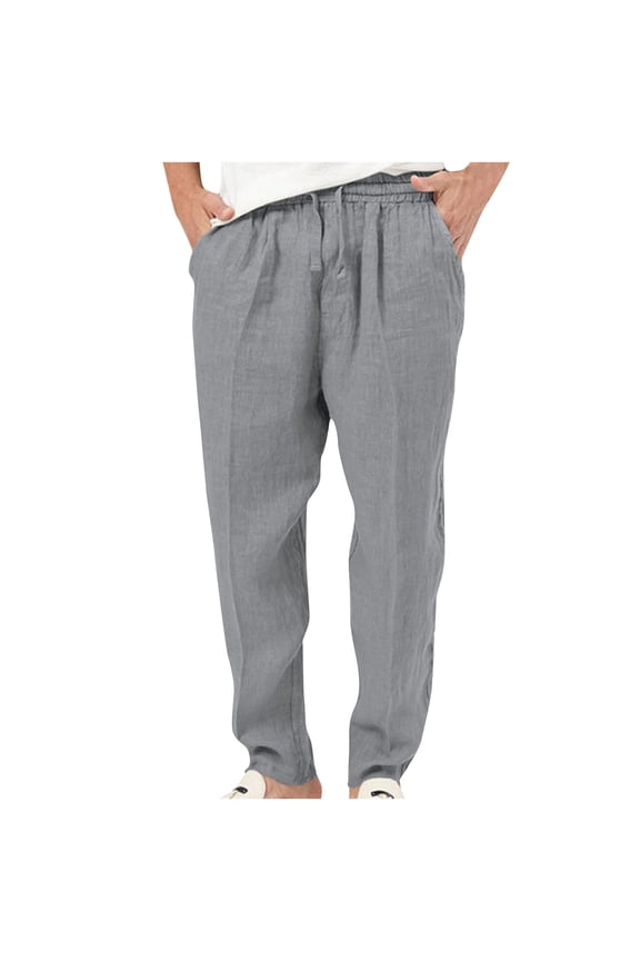 Men's Casual Long Pants Resistant Drawstring Workout Pants Solid Elastic Waistband Pants Athletic Gym Pants With Drawstring Gray,XXXL