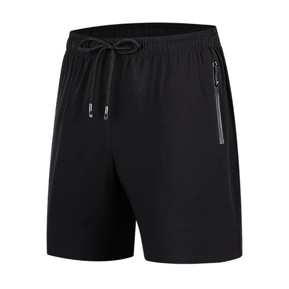 BXINGOHAI Men's Casual Loose High Waist Shorts Drawstring Elastic Waist Solid Shorts 2025 Outdoor Sports Lightweight Shorts With Pockets Black,M