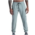 thumbnail image 1 of BXINGOHAI Men's Casual Pants Stretchy Drawstring Jogger Pants Elastic Waistband Resistant Pants Solid Pant Athletic Track Pants With Zipper Pocket Today Sales Gray,M, 1 of 5