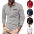 thumbnail image 1 of BXINGOHAI Men's Casual Shirts Classic Long Sleeve Shirt Solid Color Button T-Shirts Tees Golf Stylish Tops Black,L, 1 of 6