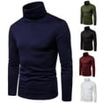 thumbnail image 1 of BXINGOHAI Men's Casual Slim Fit Basic Tops Knitted Lightweight Turtleneck Pullover Sweater Army Green L, 1 of 5