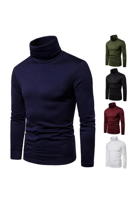 Men's Casual Slim Fit Basic Tops Knitted Lightweight Turtleneck Pullover Sweater Army Green L