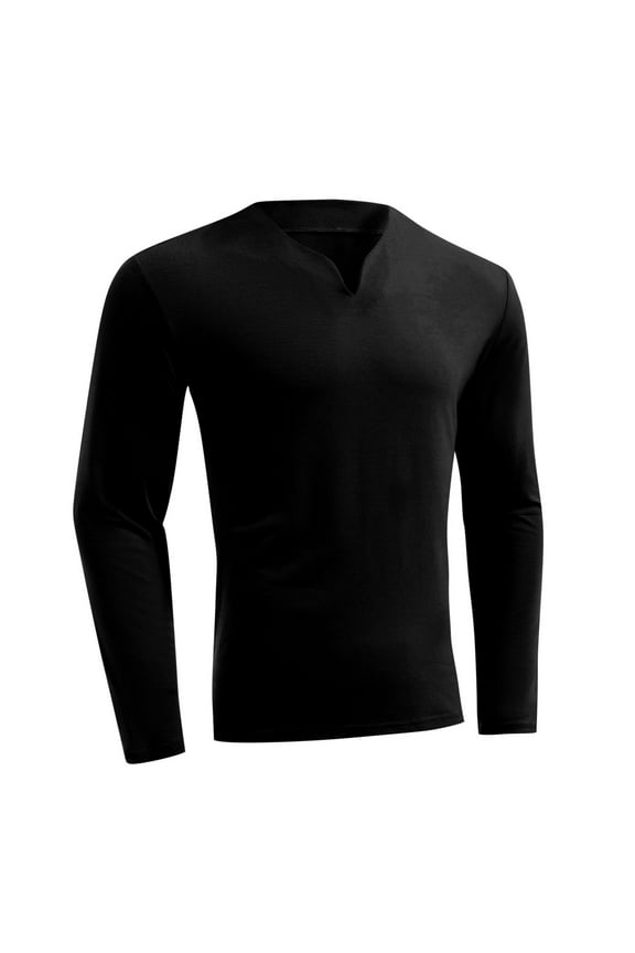 Men's Casual Slim Fit V-Neck Pullover Solid Long Sleeve Shirts Athletic Running Tops Army Green,M