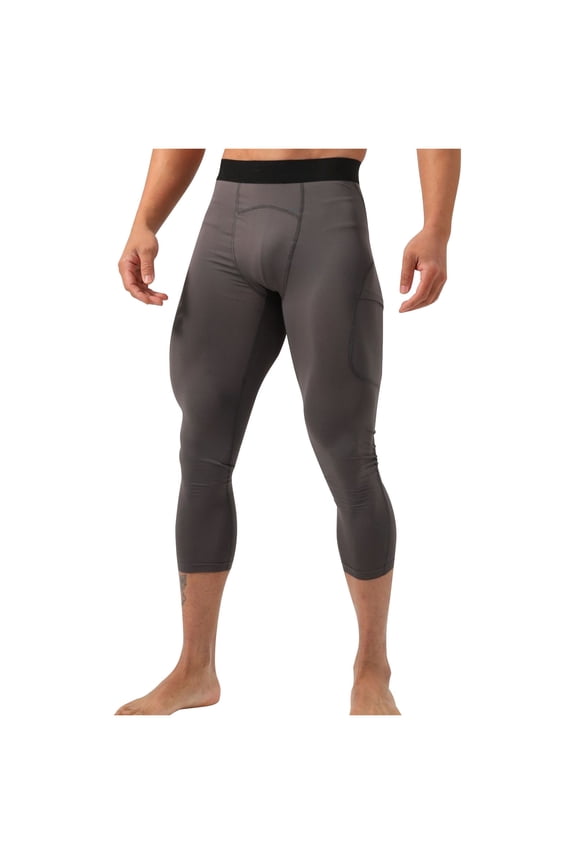 Men's Compression Pants Workout Athletic Leggings Running Gym Tights with Pockets Today Sales M