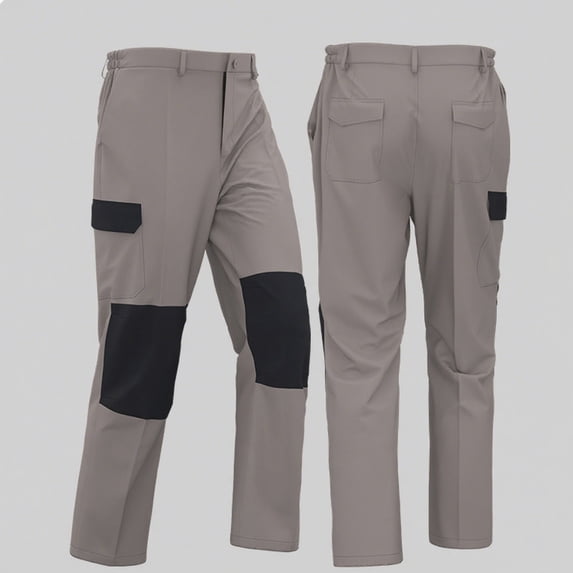 BXINGOHAI Men's Construction Work Pants Stretch Double Knee Reinforcement Carpenter Cargo Khaki 3XL