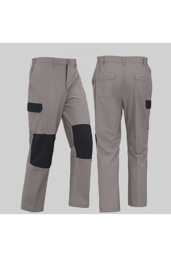 Men's Construction Work Pants Stretch Double Knee Reinforcement Carpenter Cargo Khaki S